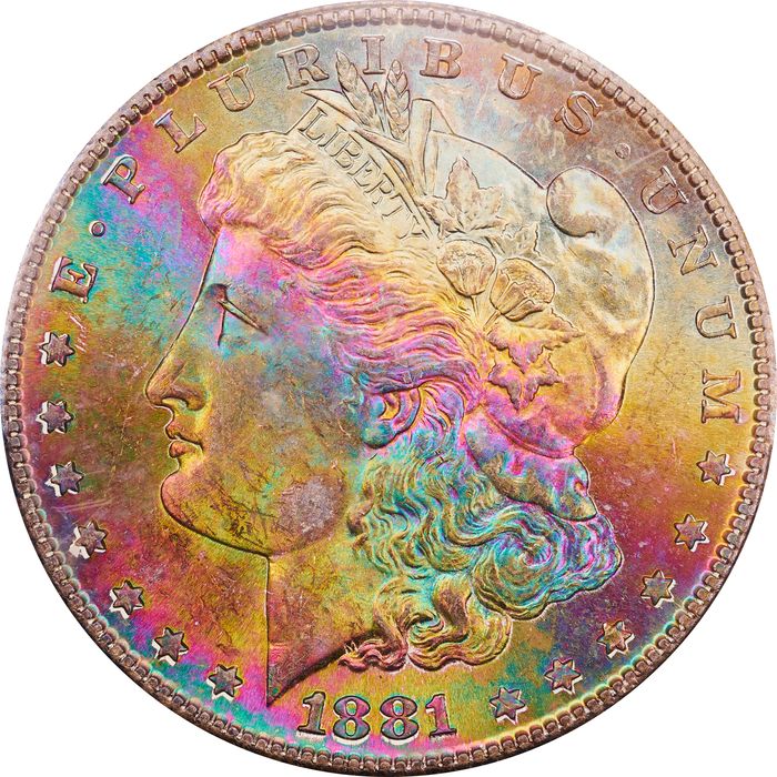 1881-S Morgan Dollar ($1) Rainbow Toner Obverse Image