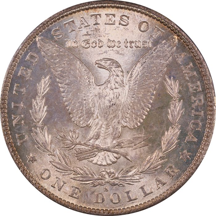 1881-S Morgan Dollar ($1) Rainbow Toner Reverse Image