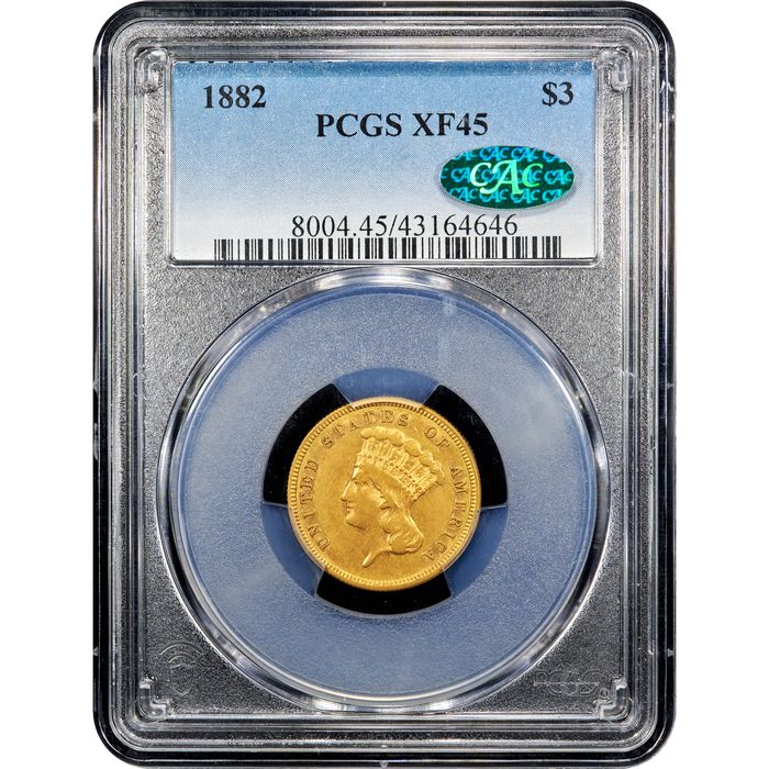1882 Gold $3 Obverse Image