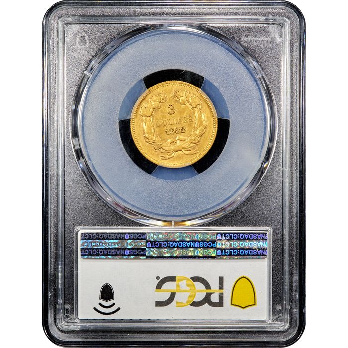 1882 Gold $3 Reverse Image