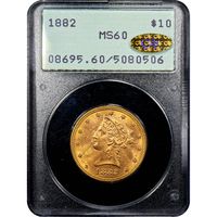 1882 Liberty Gold Eagle ($10) Rattler Obverse Slab Image