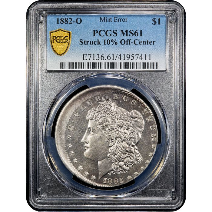 1882-O Morgan Dollar ($1) Error - Struck 10 Percent Off-Center Obverse Image