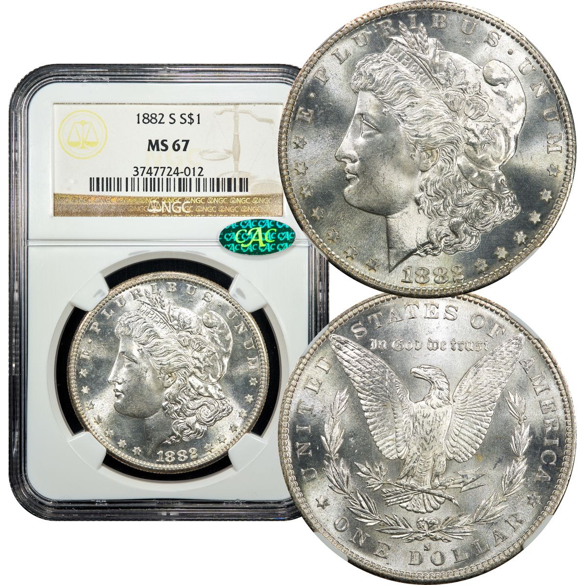 1882-S Morgan Dollar $1 NGC MS67 CAC