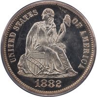 1882 Seated Liberty Dime (10c) Obverse Image