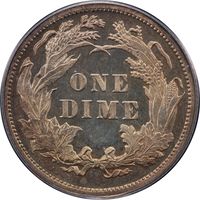 1882 Seated Liberty Dime (10c) Reverse Image