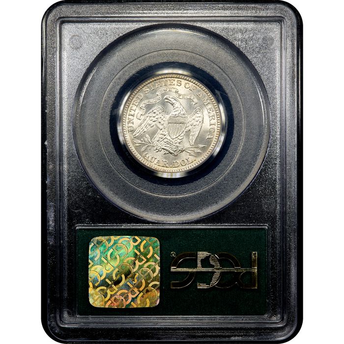 1882 Seated Liberty Quarter (25c) OGH Reverse Slab Image