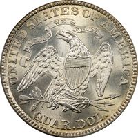 1882 Seated Liberty Quarter (25c) OGH Reverse Image