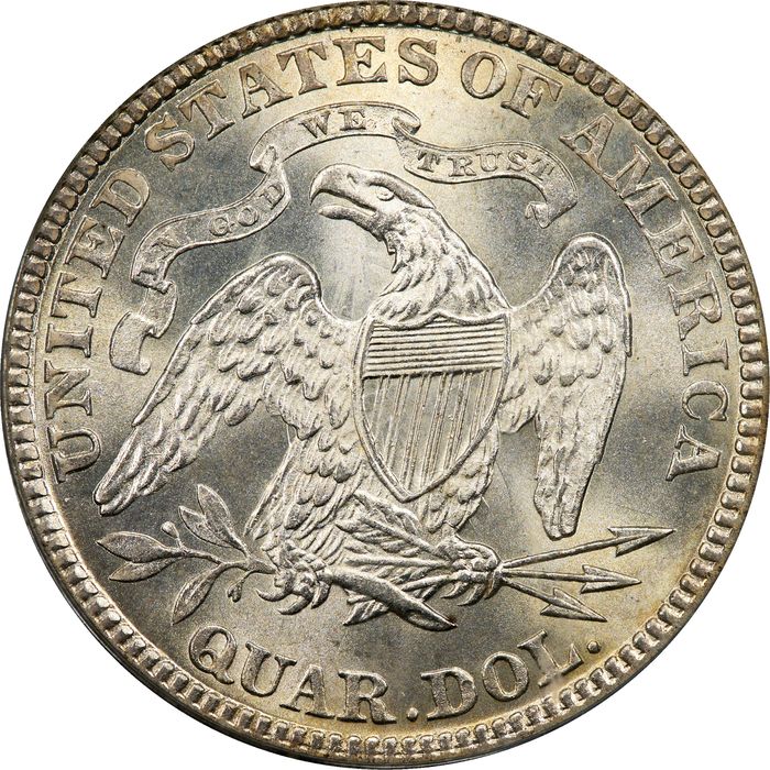 1882 Seated Liberty Quarter (25c) OGH Reverse Image