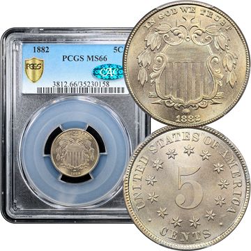 1882 Shield Nickel (5c) Composite Image