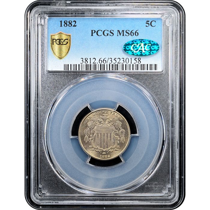 1882 Shield Nickel (5c) Obverse Slab Image