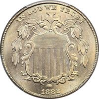1882 Shield Nickel (5c) Obverse Image