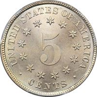 1882 Shield Nickel (5c) Reverse Image