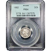 1882 Three Cent Nickel (3CN) OGH Obverse Image
