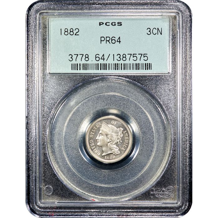 1882 Three Cent Nickel (3CN) OGH Obverse Image