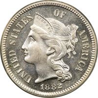 1882 Three Cent Nickel (3CN) OGH Photo 3