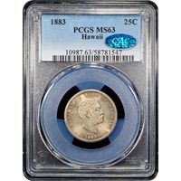 1883 Hawaii Quarter (25c) Obverse Image