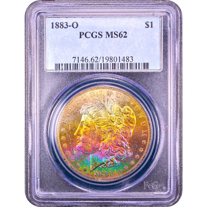 1883-O Morgan Dollar ($1) Rainbow Toner Obverse Slab Image