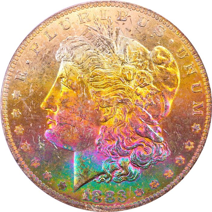 1883-O Morgan Dollar ($1) Rainbow Toner Obverse Image
