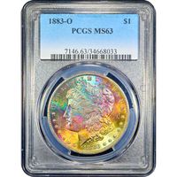 1883-O Morgan Dollar ($1) Rainbow Toner Obverse Slab Image