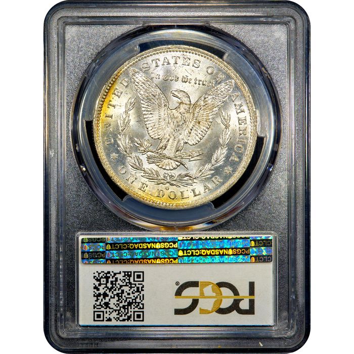 1883-O Morgan Dollar ($1) Rainbow Toner Reverse Slab Image