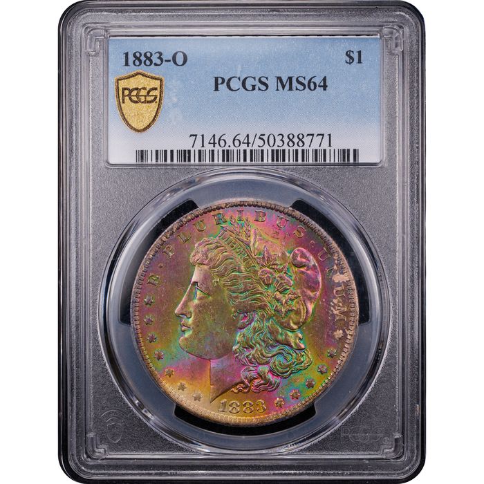 1883-O Morgan Dollar ($1) Rainbow Toner Obverse Slab Image