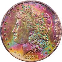 1883-O Morgan Dollar ($1) Rainbow Toner Obverse Image