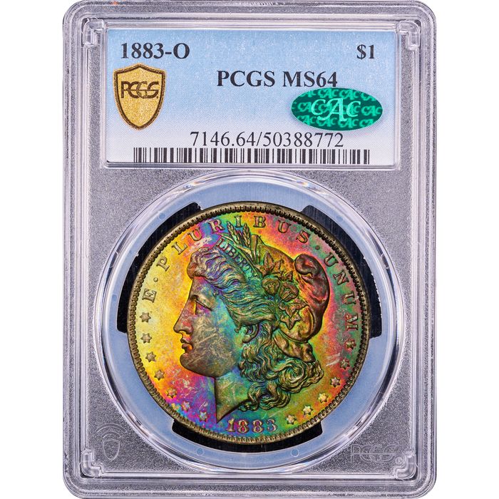 1883-O Morgan Dollar ($1) Rainbow Toner Obverse Slab Image
