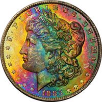 1883-O Morgan Dollar ($1) Rainbow Toner Obverse Image