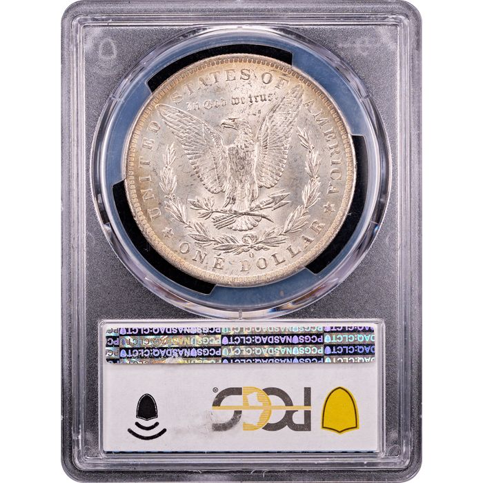 1883-O Morgan Dollar Crescent Rainbow Toner Reverse Slab Image