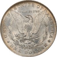 1883-O Morgan Dollar Crescent Rainbow Toner Reverse Image
