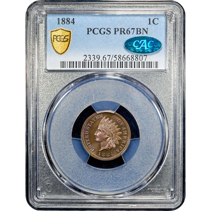 1884 Indian Cent (1c) Obverse Slab Image