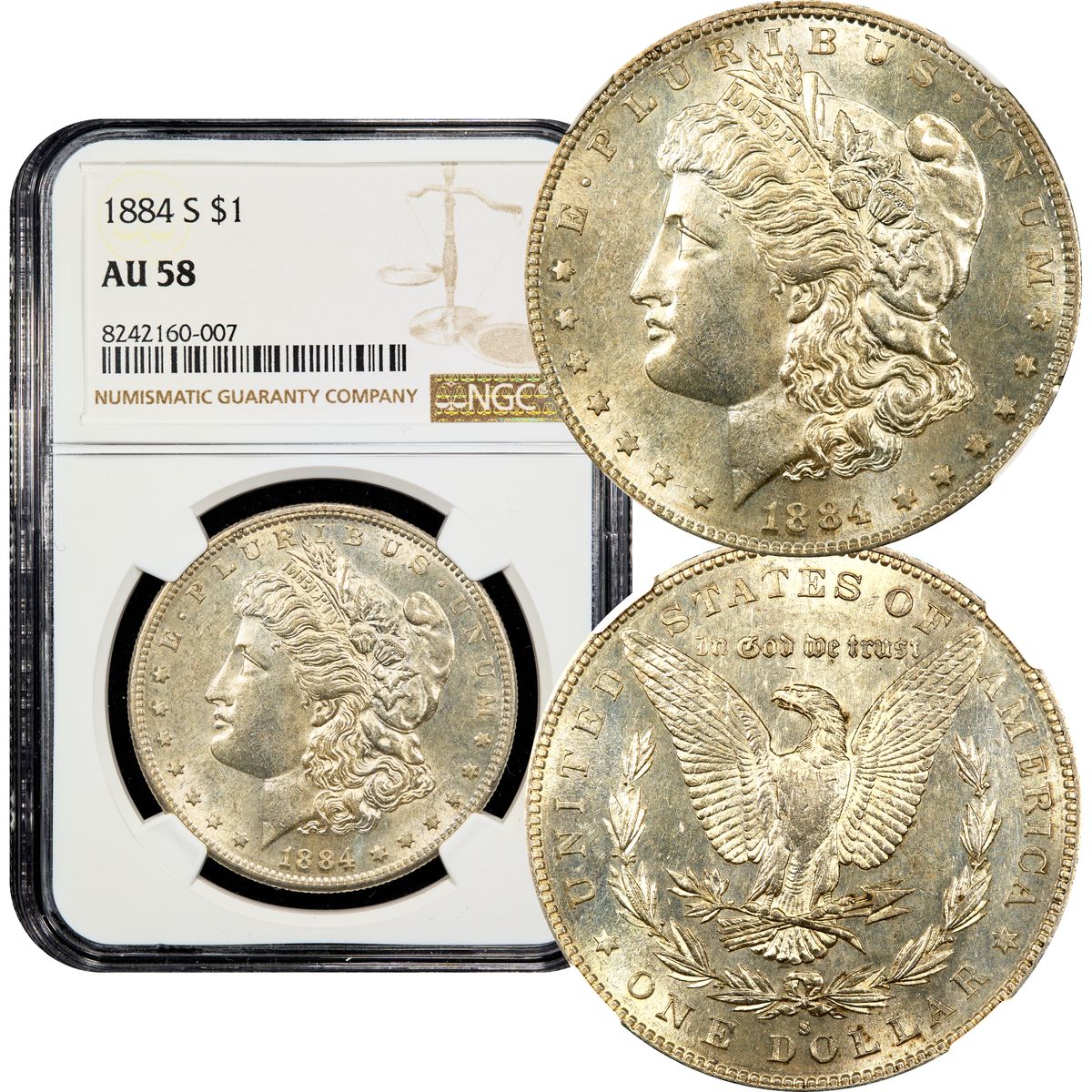 1884-S Morgan Dollar $1 NGC AU58