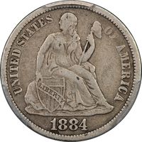1884 Seated Liberty Dime (10c) Obverse Image