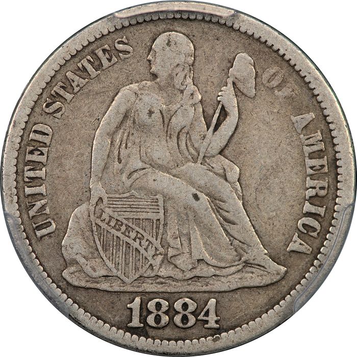 1884 Seated Liberty Dime (10c) Obverse Image