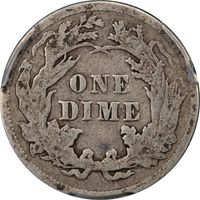 1884 Seated Liberty Dime (10c) Reverse Image