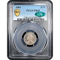 1884 Three Cent Nickel (3CN) Obverse Slab Image