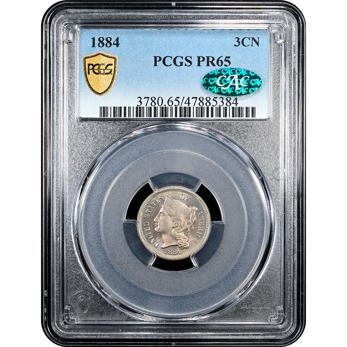 1884 Three Cent Nickel (3CN) Obverse Slab Image