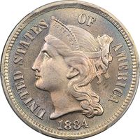 1884 Three Cent Nickel (3CN) Obverse Image