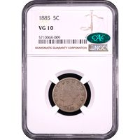 1885 Liberty Nickel (5c) Obverse Slab Image