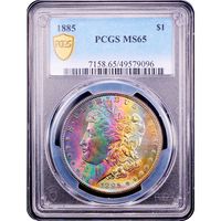 1885 Morgan Dollar ($1) Rainbow Toner Obverse Slab Image