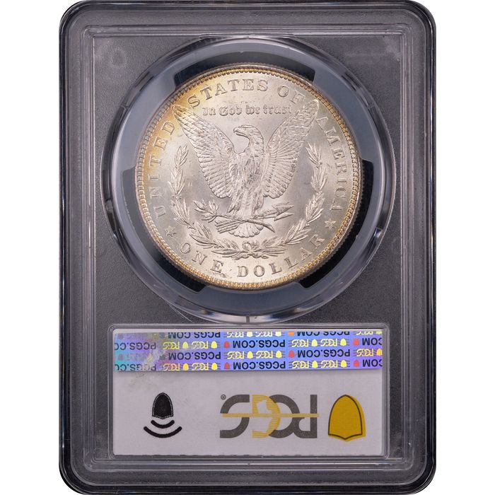 1885 Morgan Dollar ($1) Rainbow Toner Reverse Slab Image