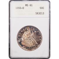 1885-O Arrows Seated Liberty Half Dollar Obverse Slab Image