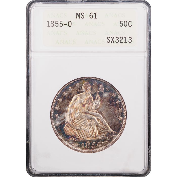 1885-O Arrows Seated Liberty Half Dollar Obverse Slab Image