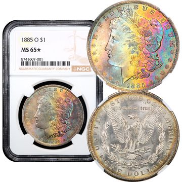 1885-O Morgan Dollar ($1) Rainbow Toner Composite Image