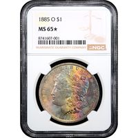 1885-O Morgan Dollar ($1) Rainbow Toner Obverse Slab Image