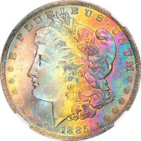 1885-O Morgan Dollar ($1) Rainbow Toner Obverse Image
