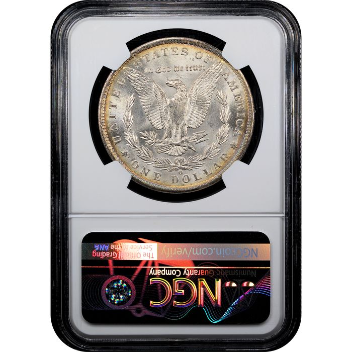 1885-O Morgan Dollar ($1) Rainbow Toner Reverse Slab Image