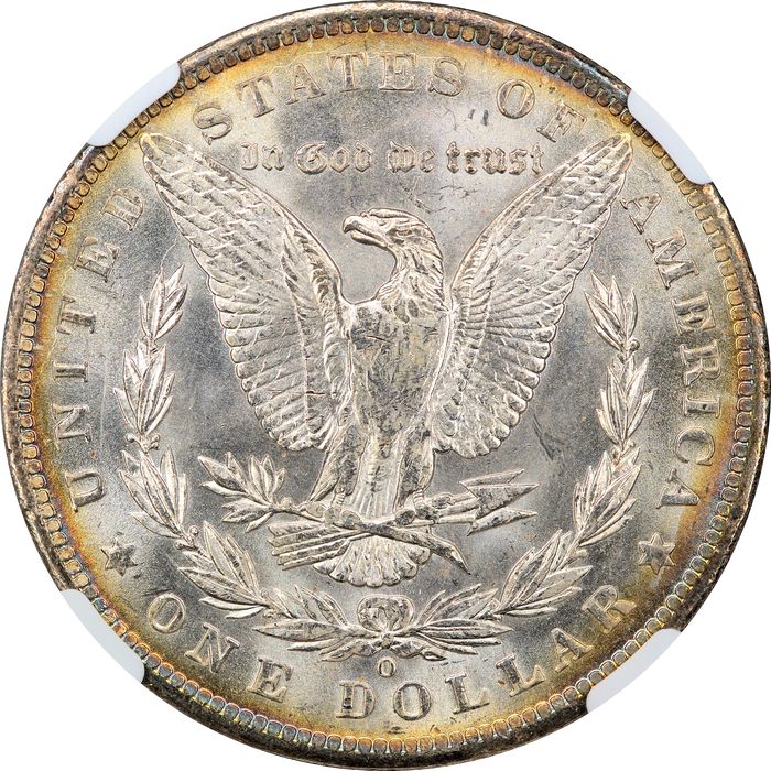 1885-O Morgan Dollar ($1) Rainbow Toner Reverse Image