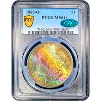 1885-O Morgan Dollar ($1) Rainbow Toner Obverse Image