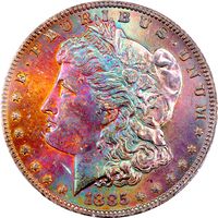 1885-O Morgan Dollar ($1) Rainbow Toner Obverse Image